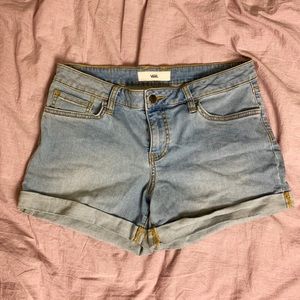 VANS High Waisted Light Wash Denim Shorts